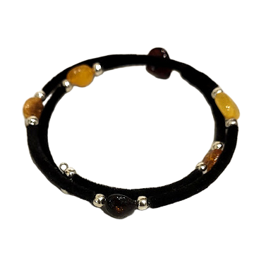 Eleganta samta spirāles aproce ar Baltijas dzintaru 671804 
