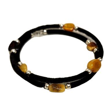 Eleganta samta spirāles aproce ar Baltijas dzintaru 671805 