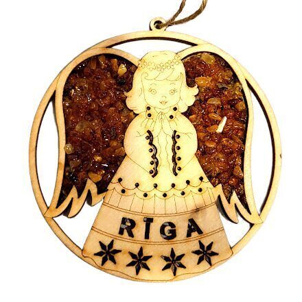 Деревянный витраж с янтарём 671306