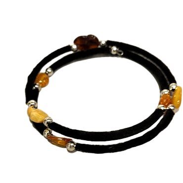 Eleganta samta spirāles aproce ar Baltijas dzintaru 671807 