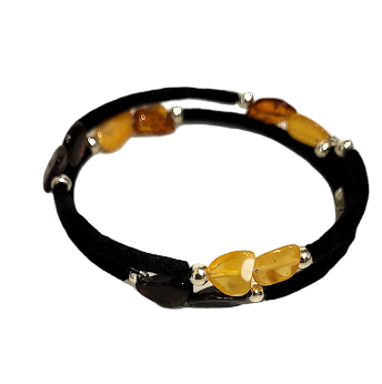 Eleganta samta spirāles aproce ar Baltijas dzintaru 671813 
