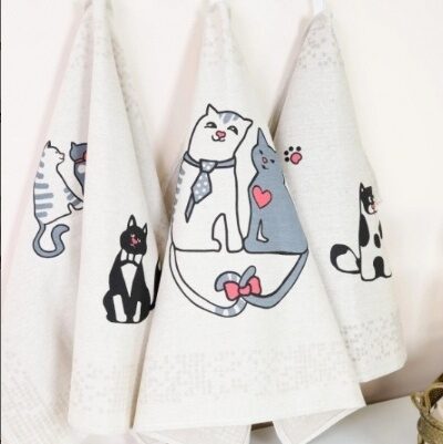 Комплект кухонных полотенец «Котики» 45x60 см (3 шт.) 