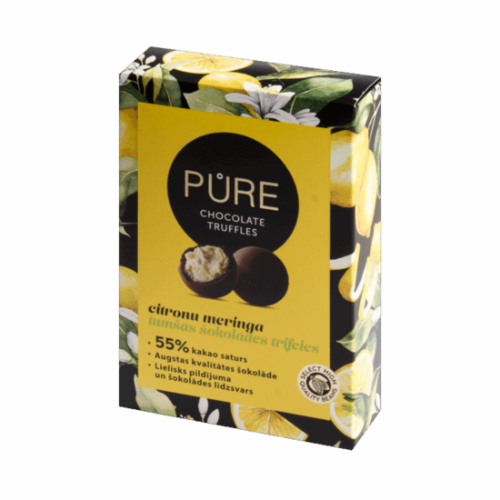 Dark Chocolate Truffles "PURE" with Lemon Meringue Cream (148 g) 