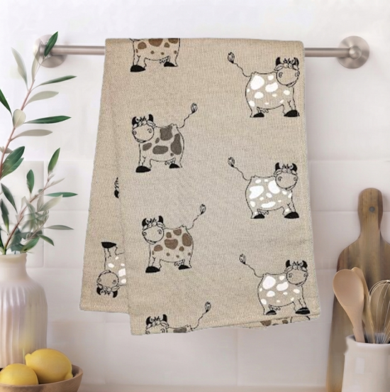 Kitchen towel with print Cow