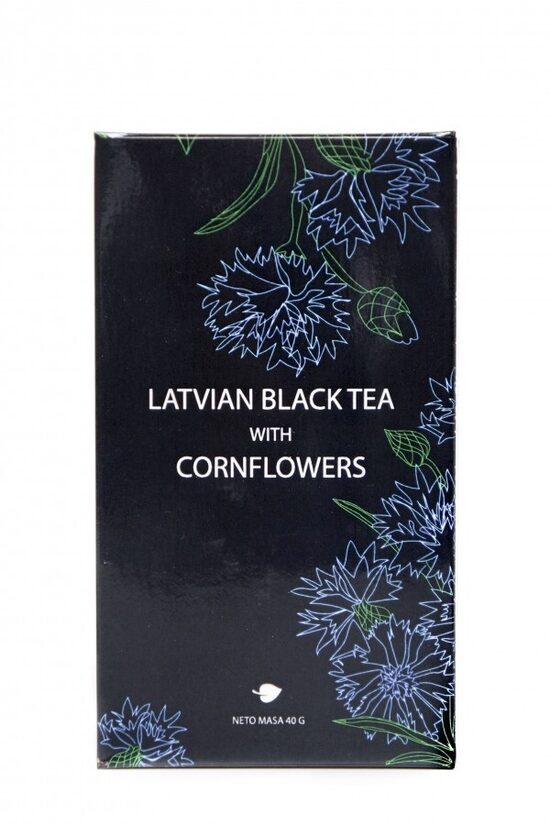 Latvijas melnā tēja ar rudzupuķēm BIO (40g)