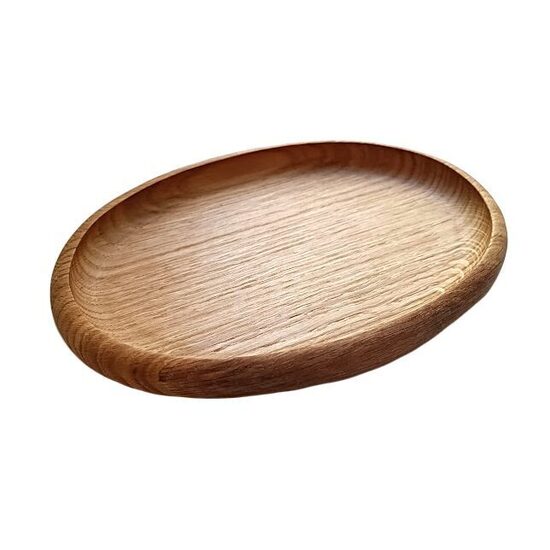 "Small Oval" Oak Platter (15.5x22 cm) 