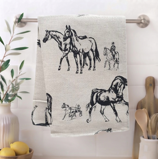 Kitchen towel with horse print