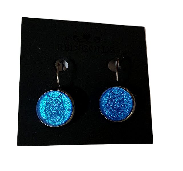 Earrings with mirror glass