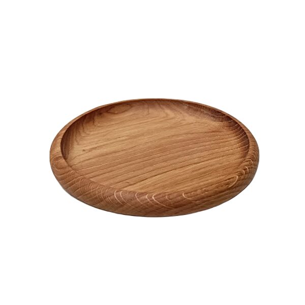 Small round wooden plate