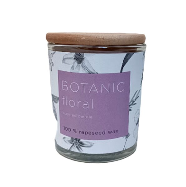 "BOTANIC" series 100% rapeseed wax candle "FLOWER" with the aroma of jasmine flowers