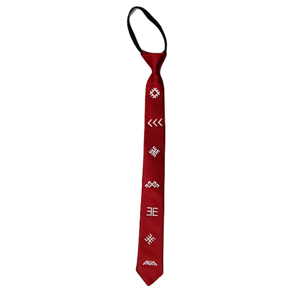 галстук "Латвийские знаки" (бордовый)