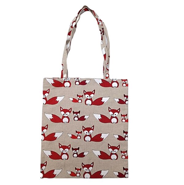 Shopping bag with fox print