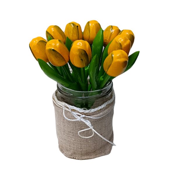 Wooden tulip (yellow/green) small