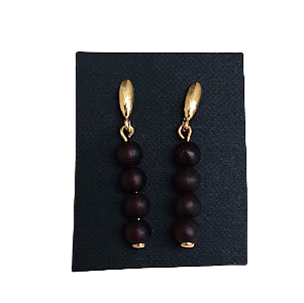Earrings with amber (silver foot covered with gold dust) EVI4