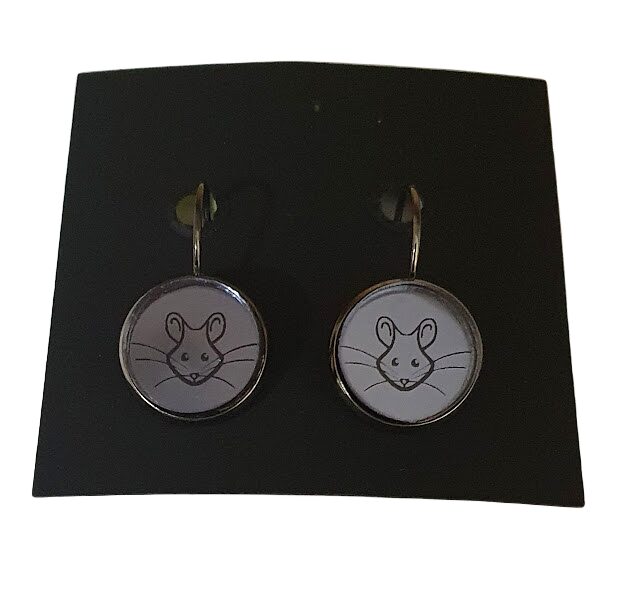 Earrings with mirror glass KA14