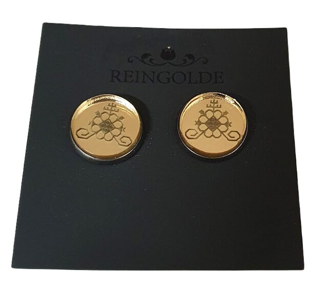 Earrings with mirror glass (buttons) RP20