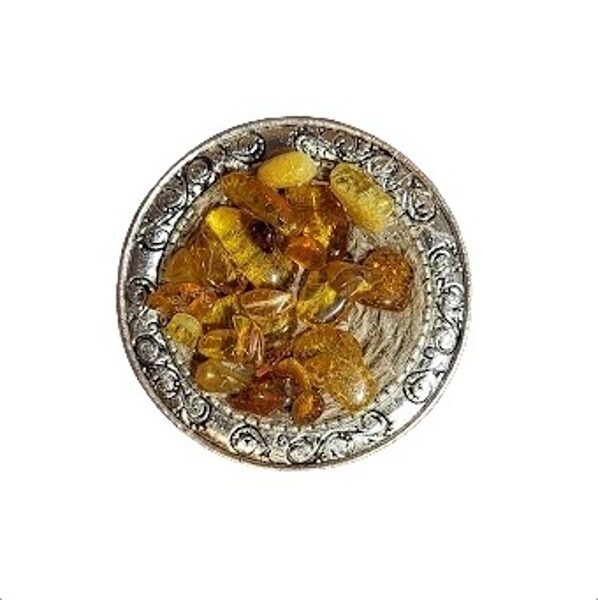 Brooch with amber 015412