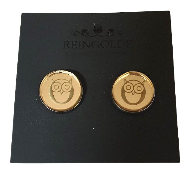 Earrings with mirror glass (buttons) RP1