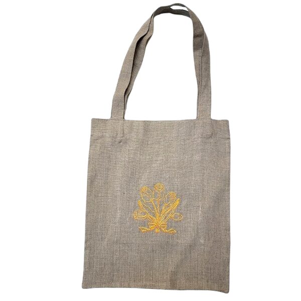 Lina auduma iepirkumu maisiņš ar izšuvumu