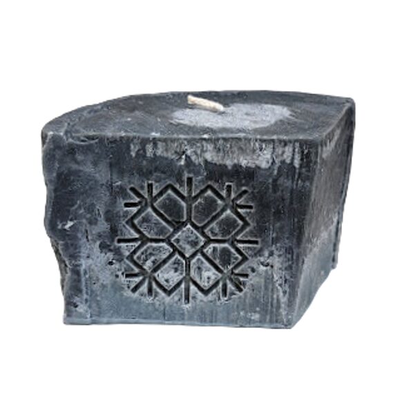 Svece - šķelts koka klucītis ar priedes, medus aromātu (lielā)