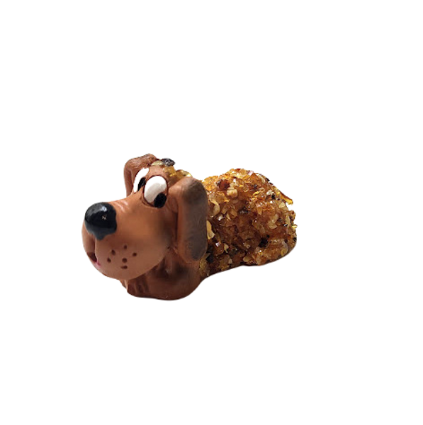 Керамическая фигурка с янтарем - Собака