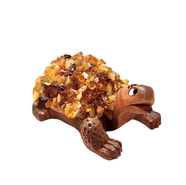 Ceramic figure with amber - Turtle
