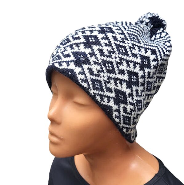 Knitted hat with Latvian patterns 020915