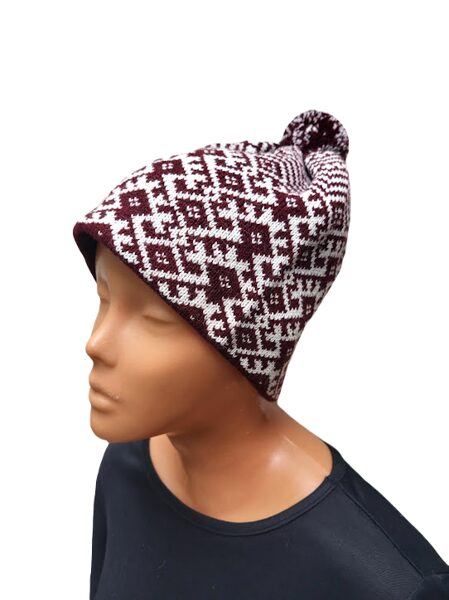 Knitted hat with Latvian patterns 020916