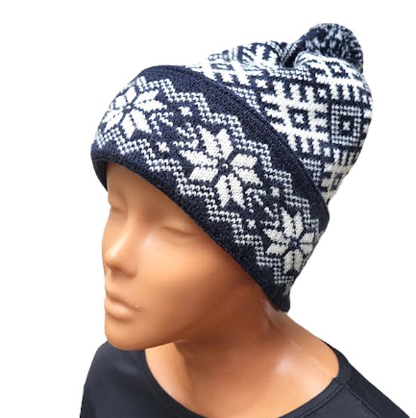 Knitted hat with Latvian patterns 020906