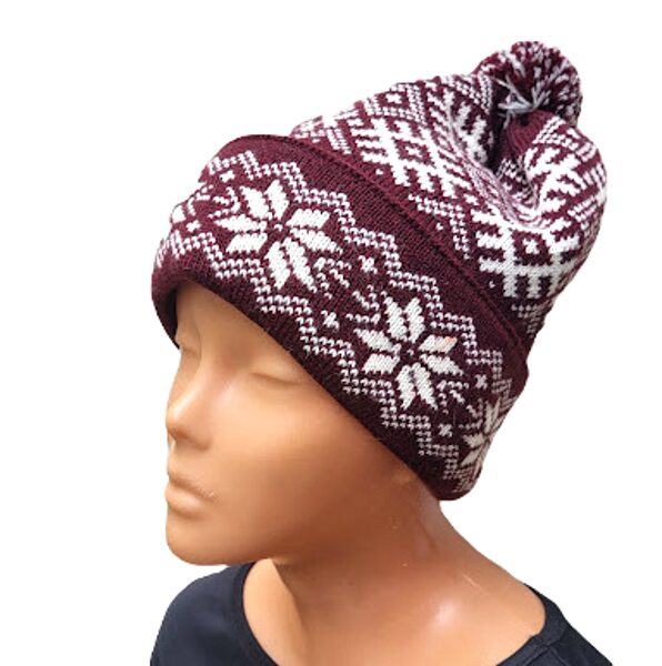 Knitted hat with Latvian patterns 020908