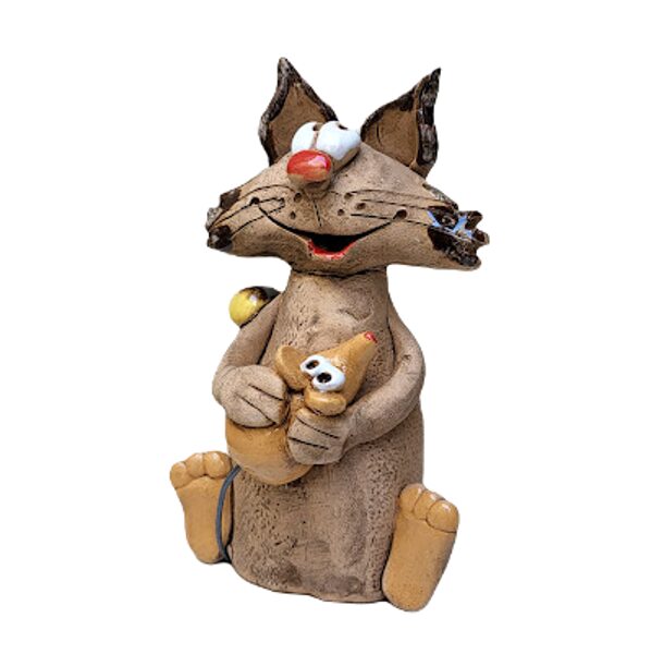 Ceramic figure Cat with a mouse 54220