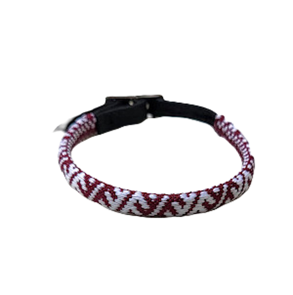 Fabric bracelet with leather fastener RK8