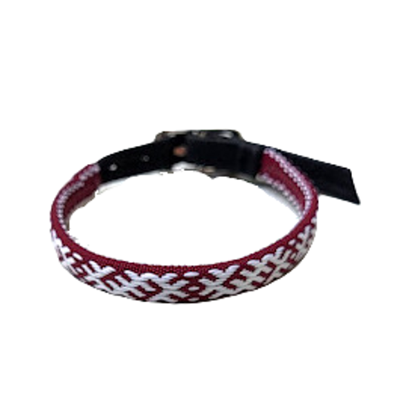 Fabric bracelet with leather fastener RK7
