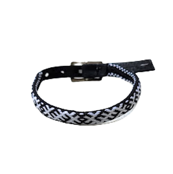 Fabric bracelet with leather fastener RK5