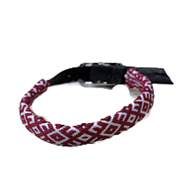 Fabric bracelet with leather fastener RK4