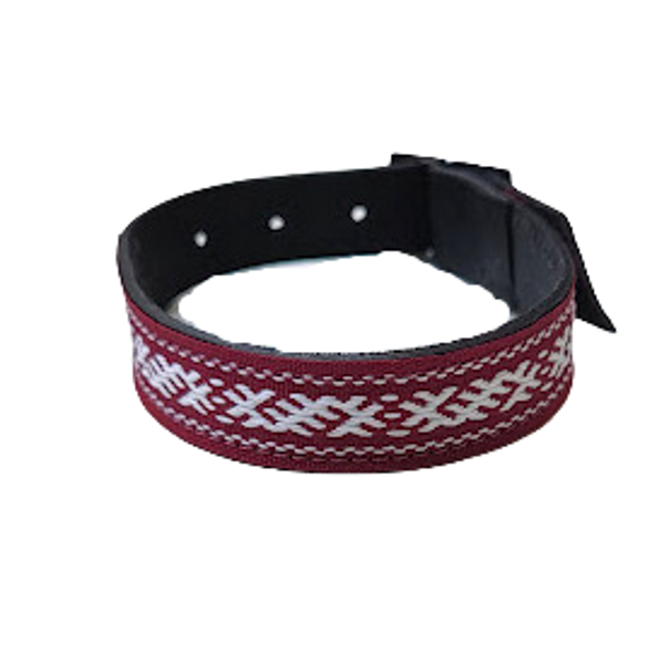 Leather bracelet decorated with ribbon RK14