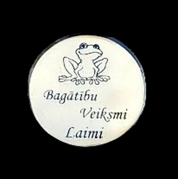 Magnēts no spoguļstikla (zeltīts) - Bagātību Veiksmi Laimi