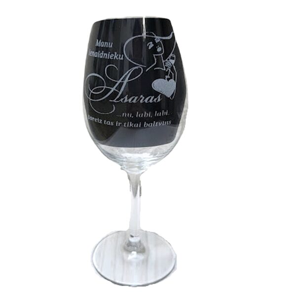 Стеклянный бокал для вина с дизайном 1311304