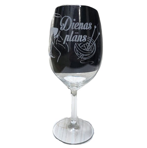 Glass wine glass with design 1311301