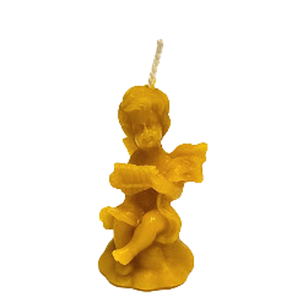 Beeswax candle Angel with a pillar