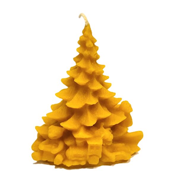 Beeswax candle Christmas tree with gifts