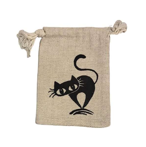 Тканевая сумка с котом 8,5х11см.