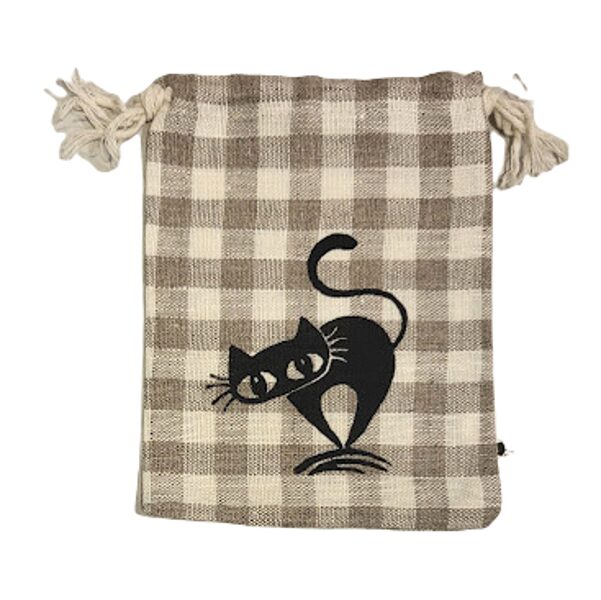 Auduma maisiņš ar kaķi 13x10cm
