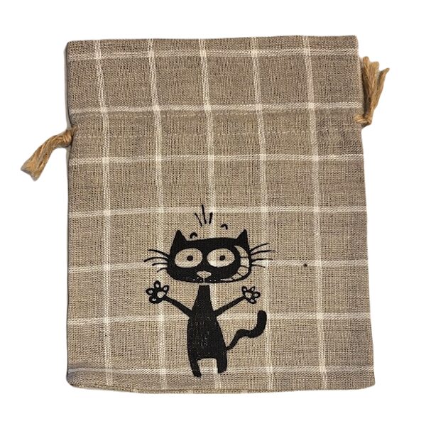 Auduma maisiņš ar kaķi 18x22cm