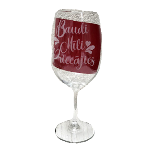 Stikla vīna glāze ar dizainu  1311307