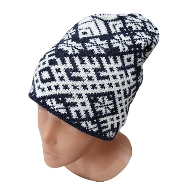 Knitted hat with Latvian patterns 020919