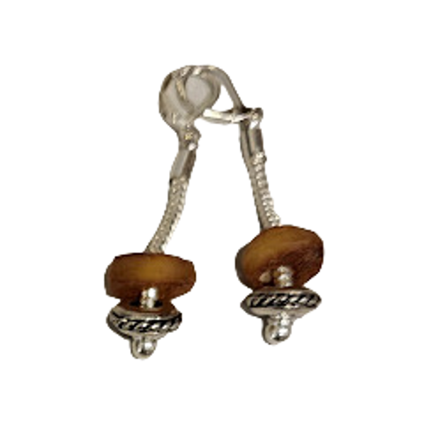 Earrings with amber 679204