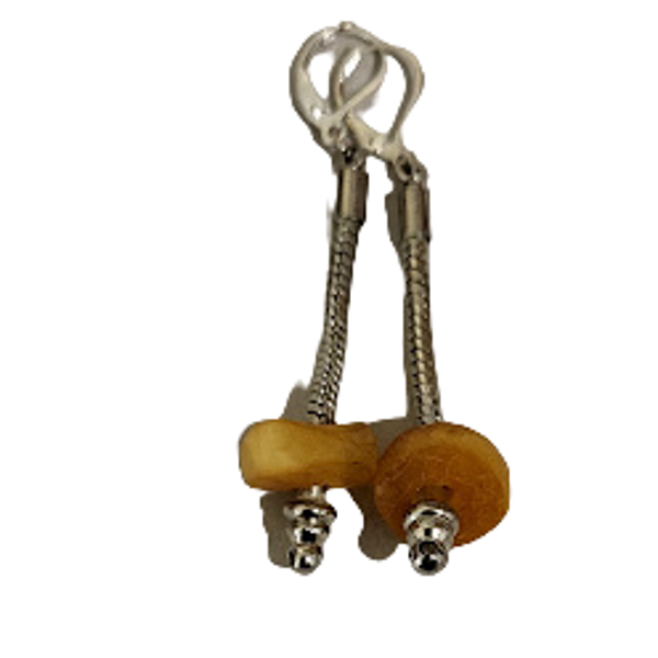 Earrings with amber 679205