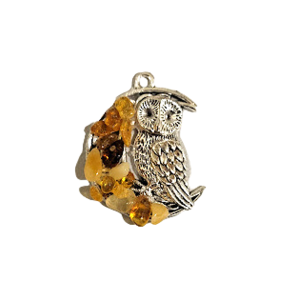Pendant with amber Owl