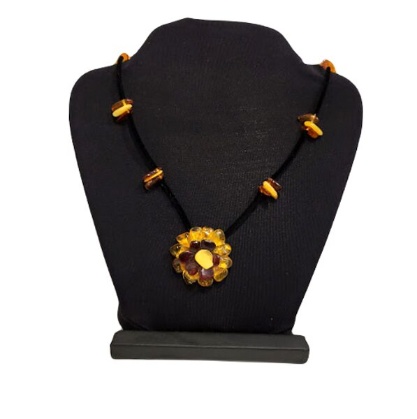 Pendant with amber Flower 1202301